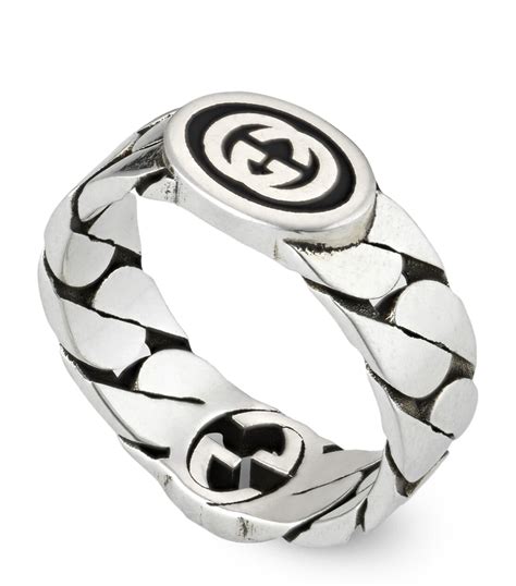 Gucci Men's Interlocking G Sterling Silver Ring.